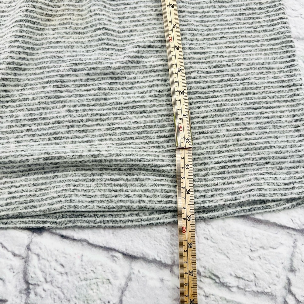Lou & Grey for Loft Striped Midi Dress Size XS Grey White Stripe Super Soft - Picture 8 of 8